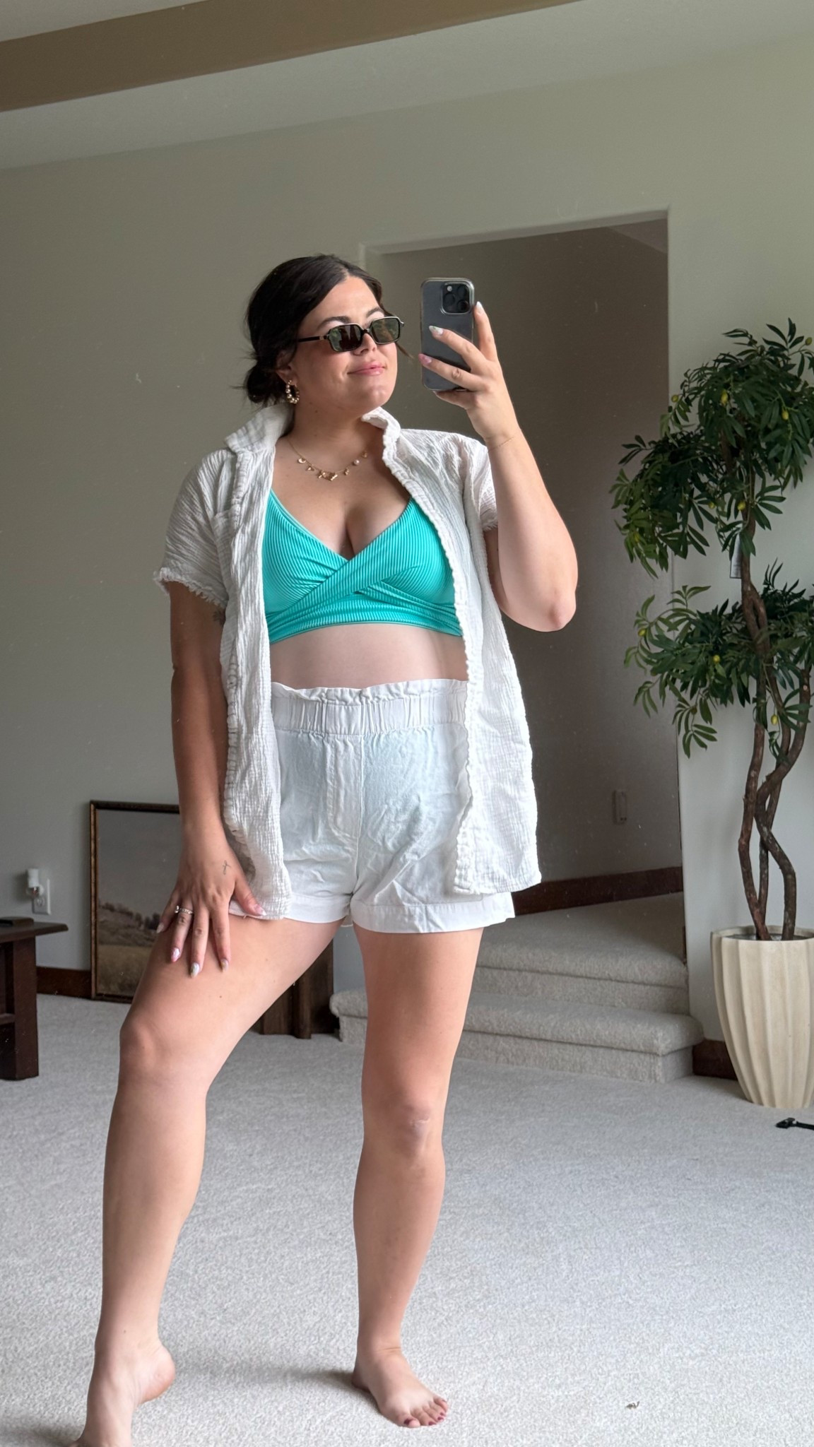 Midsize approved swimsuit & bump / maternity friendly. Wearing xl in both (40 in top) and it has TONs of support 

#LTKMidsize #LTKSwim #LTKBump