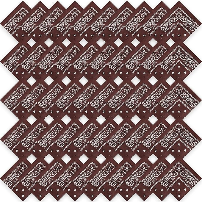 50 Pcs Bandanas Paisley Cowboy Polyester Bandanas Bulk Multi Purpose Headband for Men Women Party... | Amazon (US)