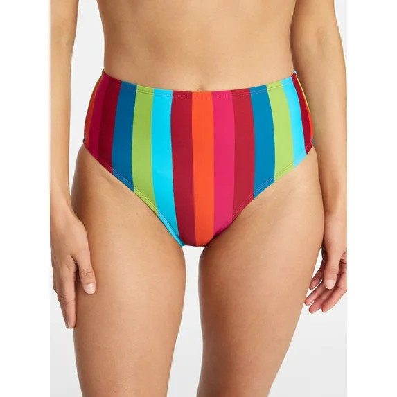 Time and Tru Women's and Women's Plus Size High Waist Geo Print Bikini Bottoms, Sizes XS-3X, Fami... | Walmart (US)