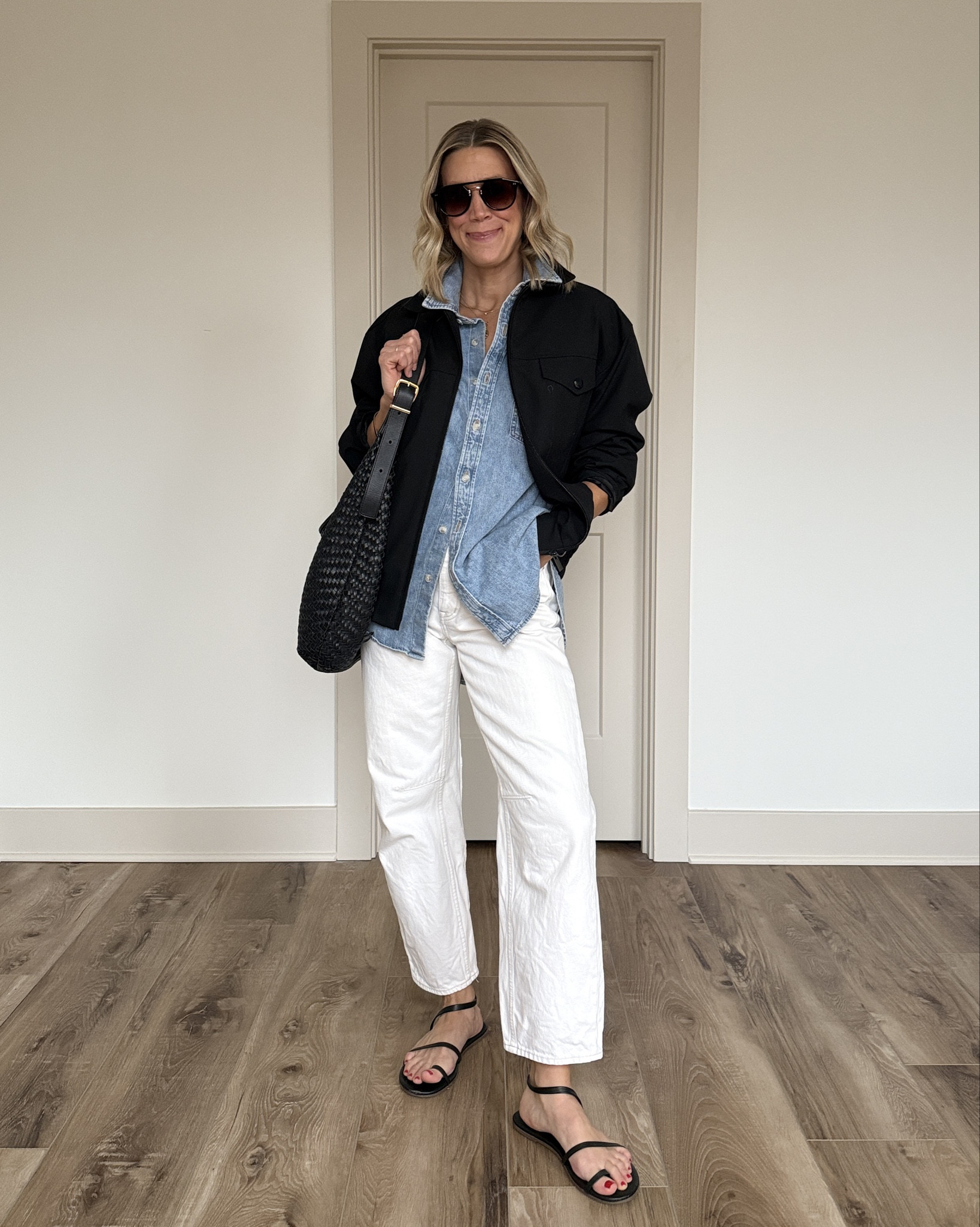 Wearing XS denim shirt (runs big), small bomber jacket, 24 jeans (run very big), sandals tts 

#LTKgrwm #LTKootd #LTKOver40