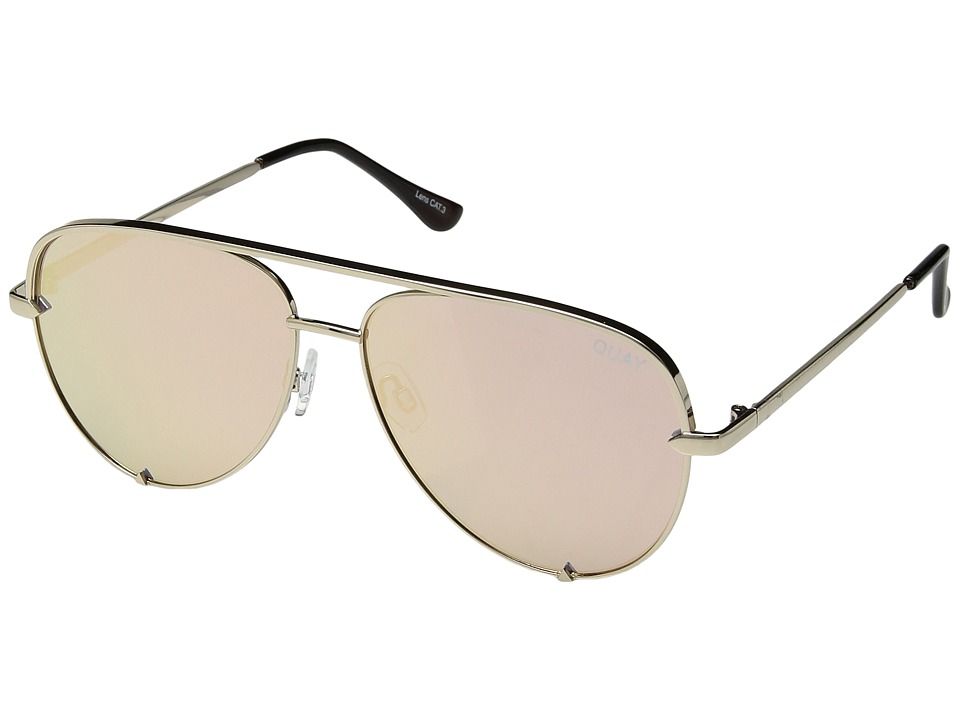 QUAY AUSTRALIA - High Key Mini (Gold/Gold) Fashion Sunglasses | Zappos