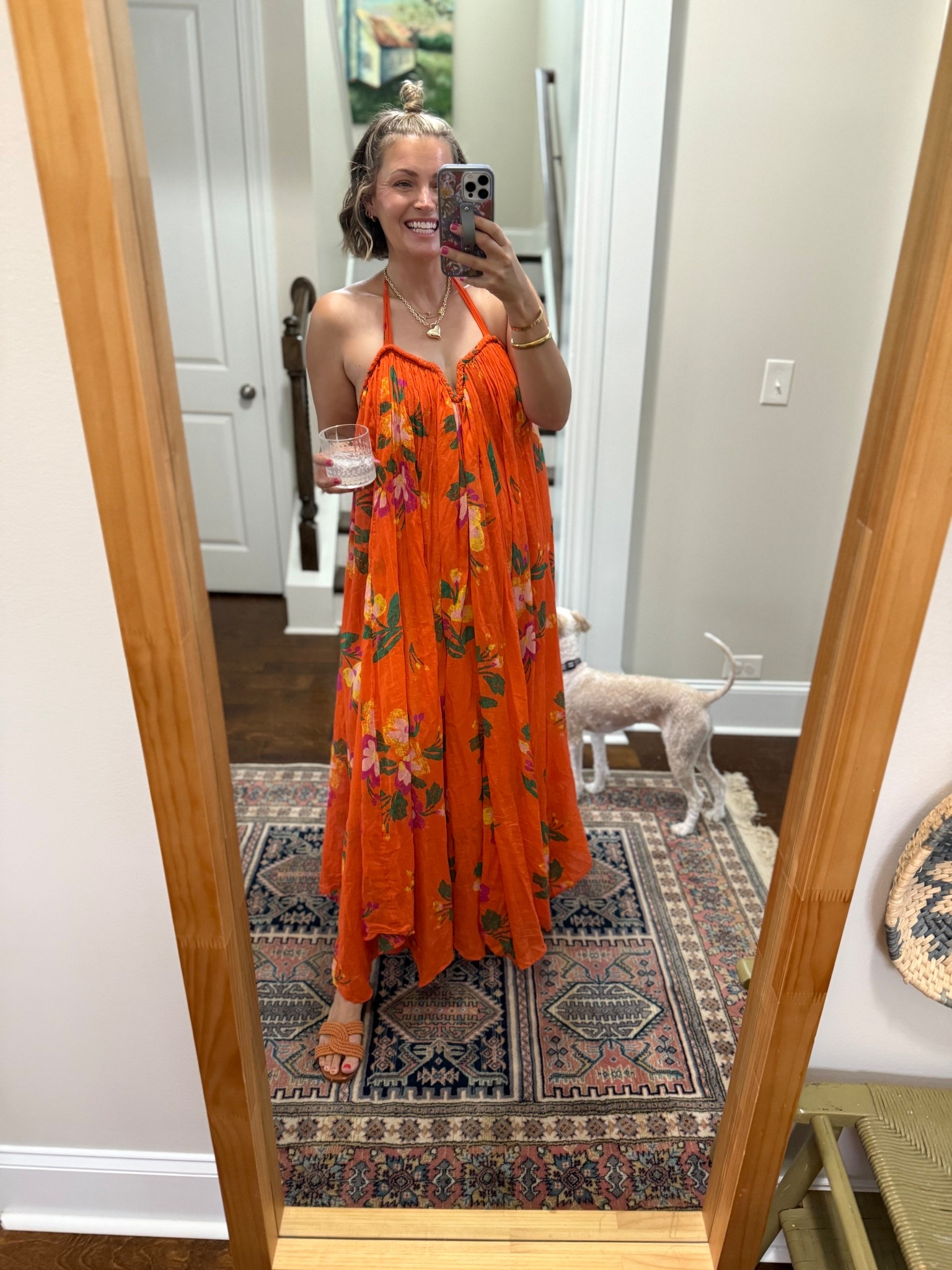THE most perfect vacation or date night dress from Free People. It has a body suit under and the material is flowy. Just add your favorite slip and enjoy a beautiful, easy breezy dress!