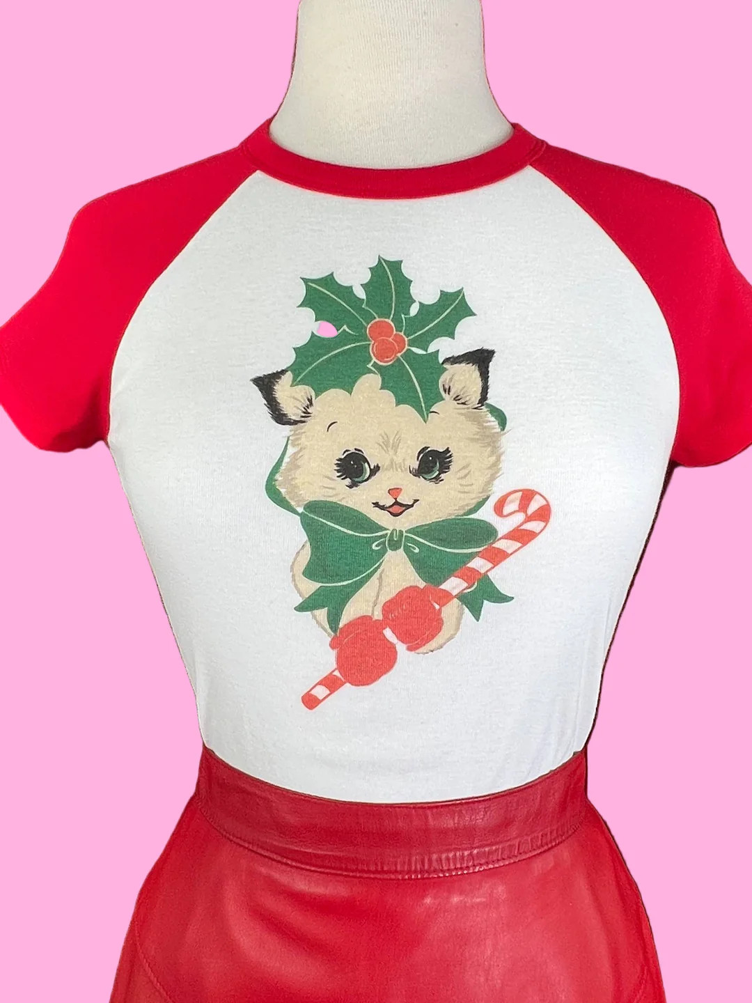 Candy Cane Cropped Baby Tee | Teggy French