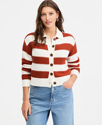 On 34thWomen's Long Sleeve Bold Stripe Cardigan | Macy's
