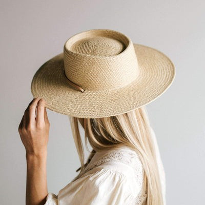 Aiden Straw Pork Pie - Cream | Gigi Pip