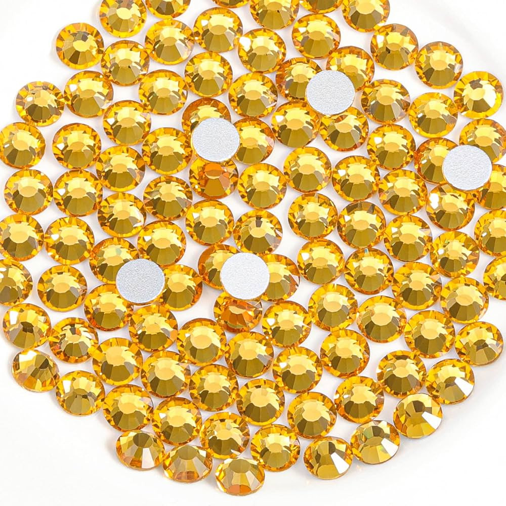Beadsland Flat Back Crystal Rhinestones Round Gems for Nail Art and Craft Glue Fix, Topaz, 6.3-6.... | Amazon (US)