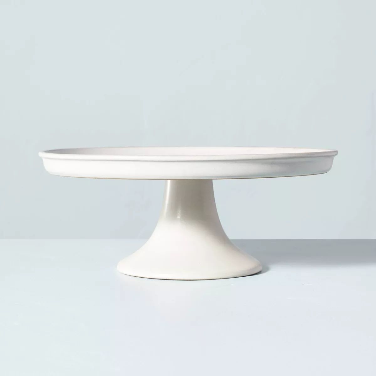 11" Modern Rim Stoneware Cake Stand Cream - Hearth & Hand™ with Magnolia | Target