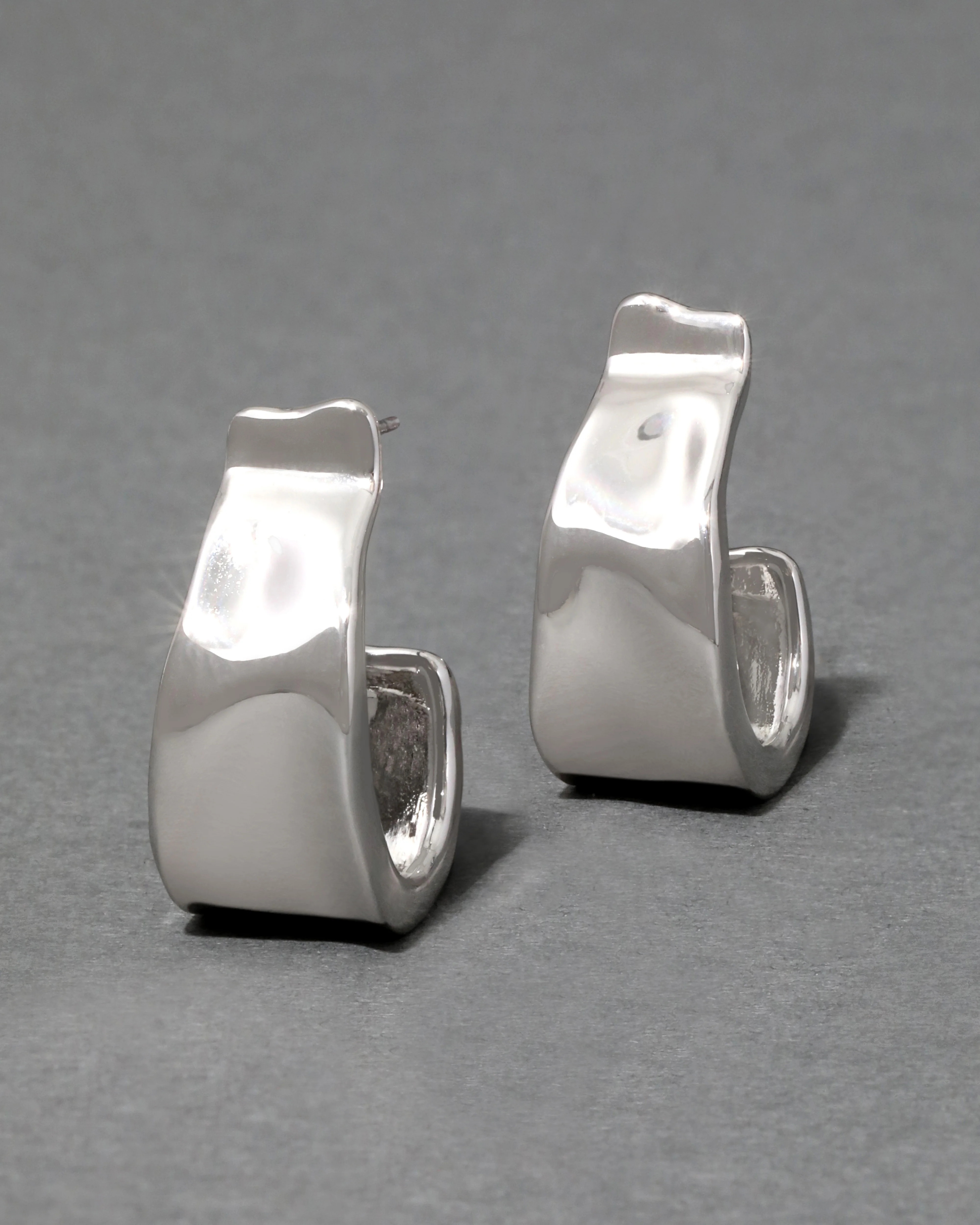 Molten Silver Ribbon Hoop Earring | Alexis Bittar | Alexis Bittar