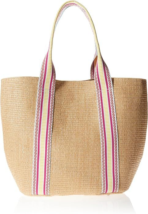 The Drop Women's Tracy Large Canvas Detail Straw Tote | Amazon (US)