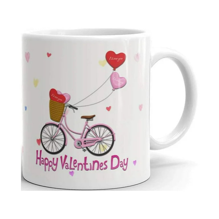 Hapyy Valentine's Day Bicycle Coffee Tea Ceramic Mug Office Work Cup Gift 15 oz | Walmart (US)