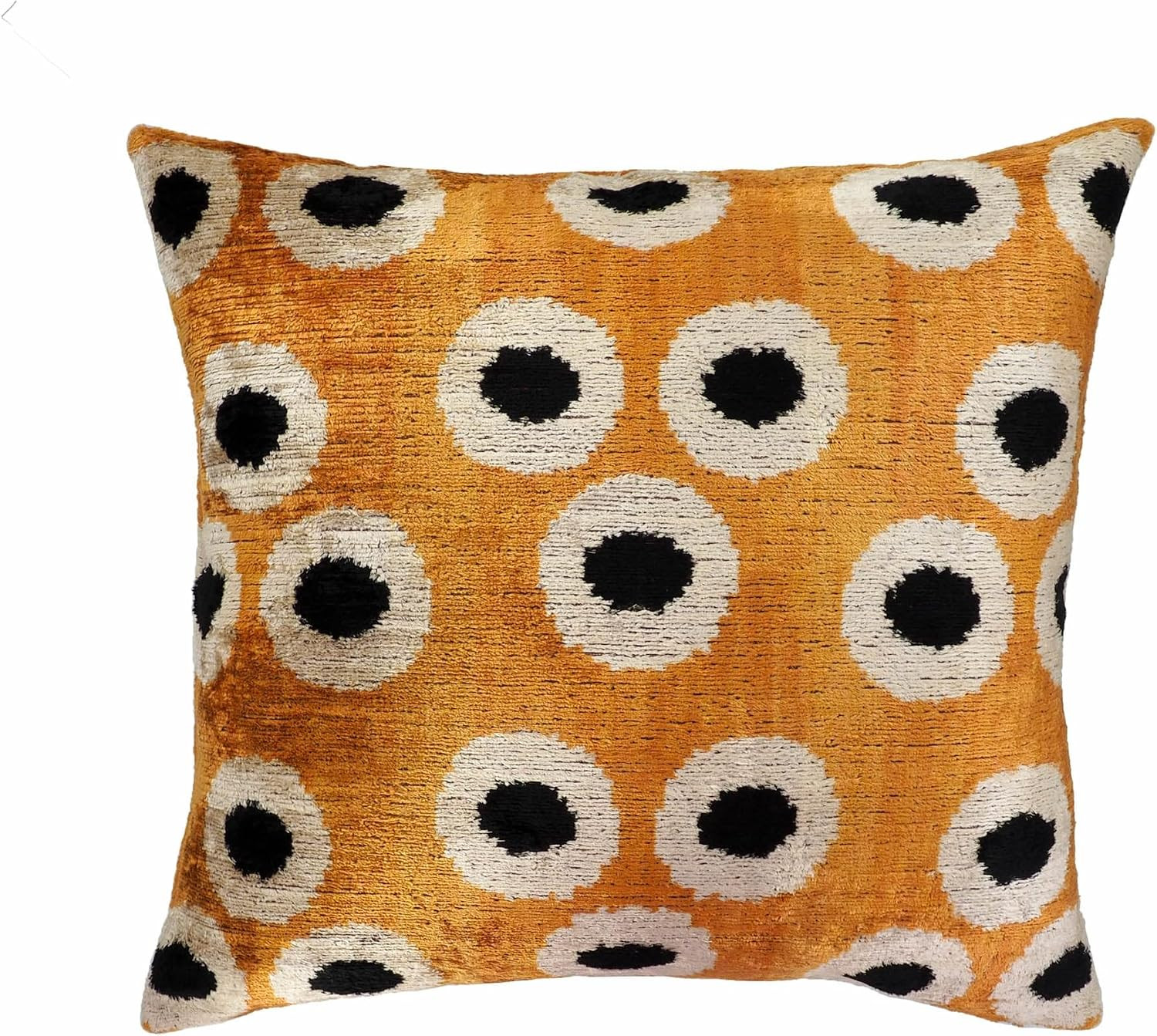Orange Orbs Silk Velvet Ikat Throw Pillow Cover 20 X 20 | Amazon (US)