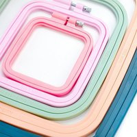 Square Plastic Colourful Embroidery Hoops, Pastel Coloured Cross Stitch Hoop, Punch Needle Hoop, Needlework Hoop Supplies | Etsy (US)