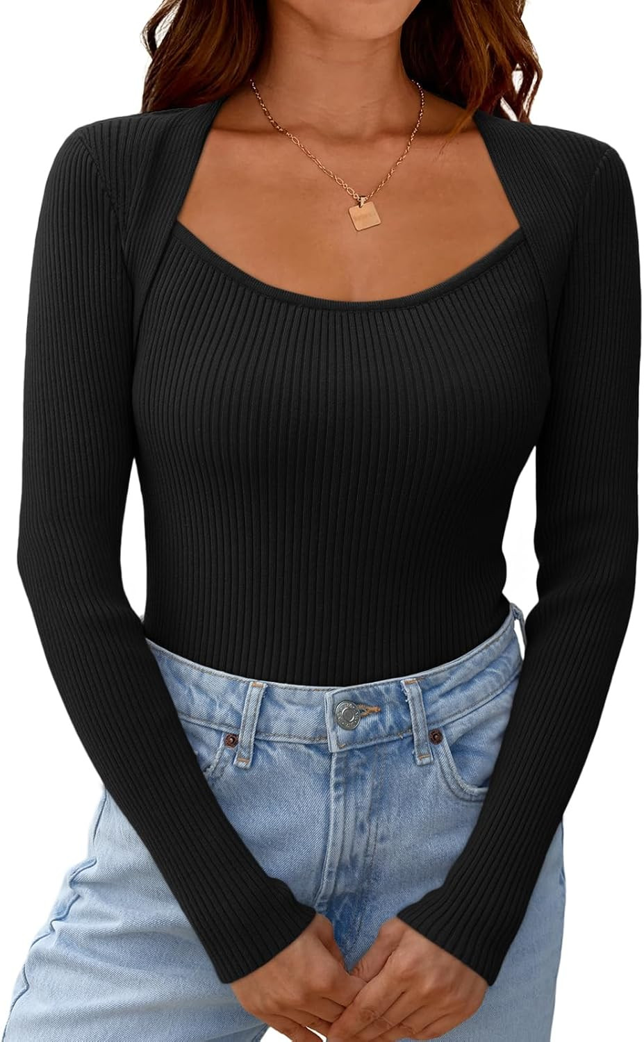 LILLUSORY Women's Sweaters Fall Fashion 2024 Long Sleeve Lightweight Knit Pullover Top Cute Sweat... | Amazon (US)