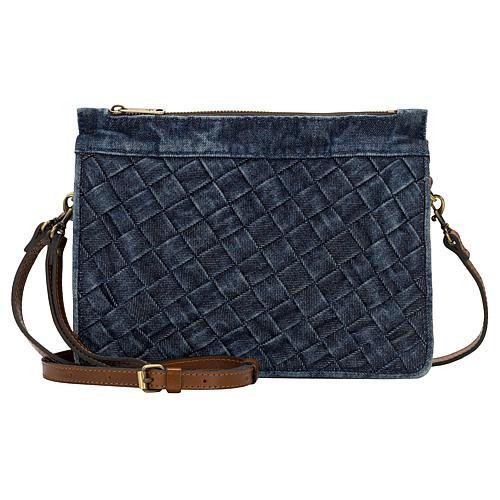 Patricia Nash Yvette Denim Clutch Crossbody Bag - Woven Denim | HSN