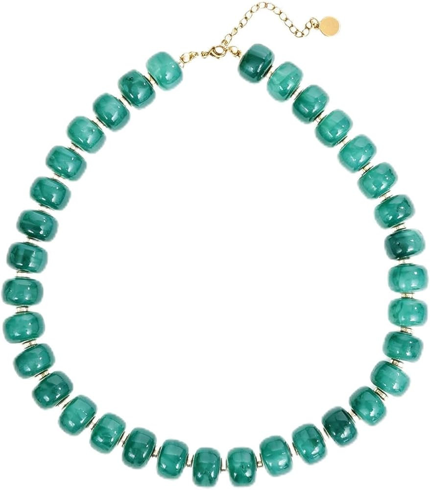 Colorful Chunky Beaded Choker Necklace for Women | Amazon (US)