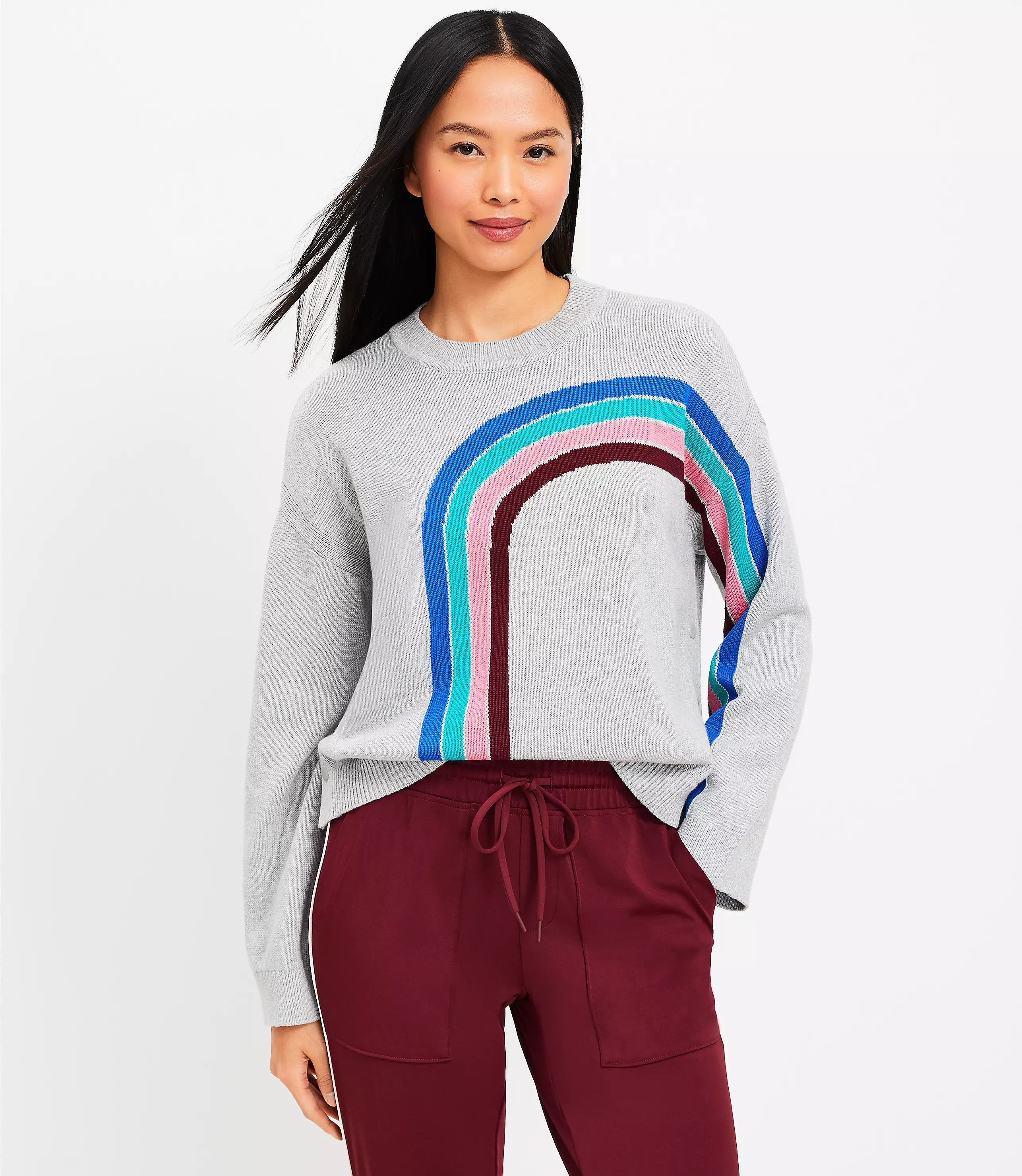 Lou & Grey Rainbow Snap Sweater | LOFT