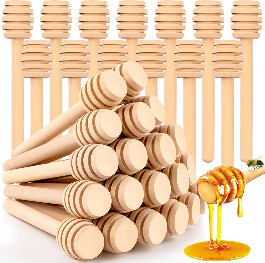 25Pcs Honey Dipper Sticks, Wooden Honey Dipper, 3 Inch Mini Honeycomb Stick, Honey Stirrer Stick ... | Amazon (US)