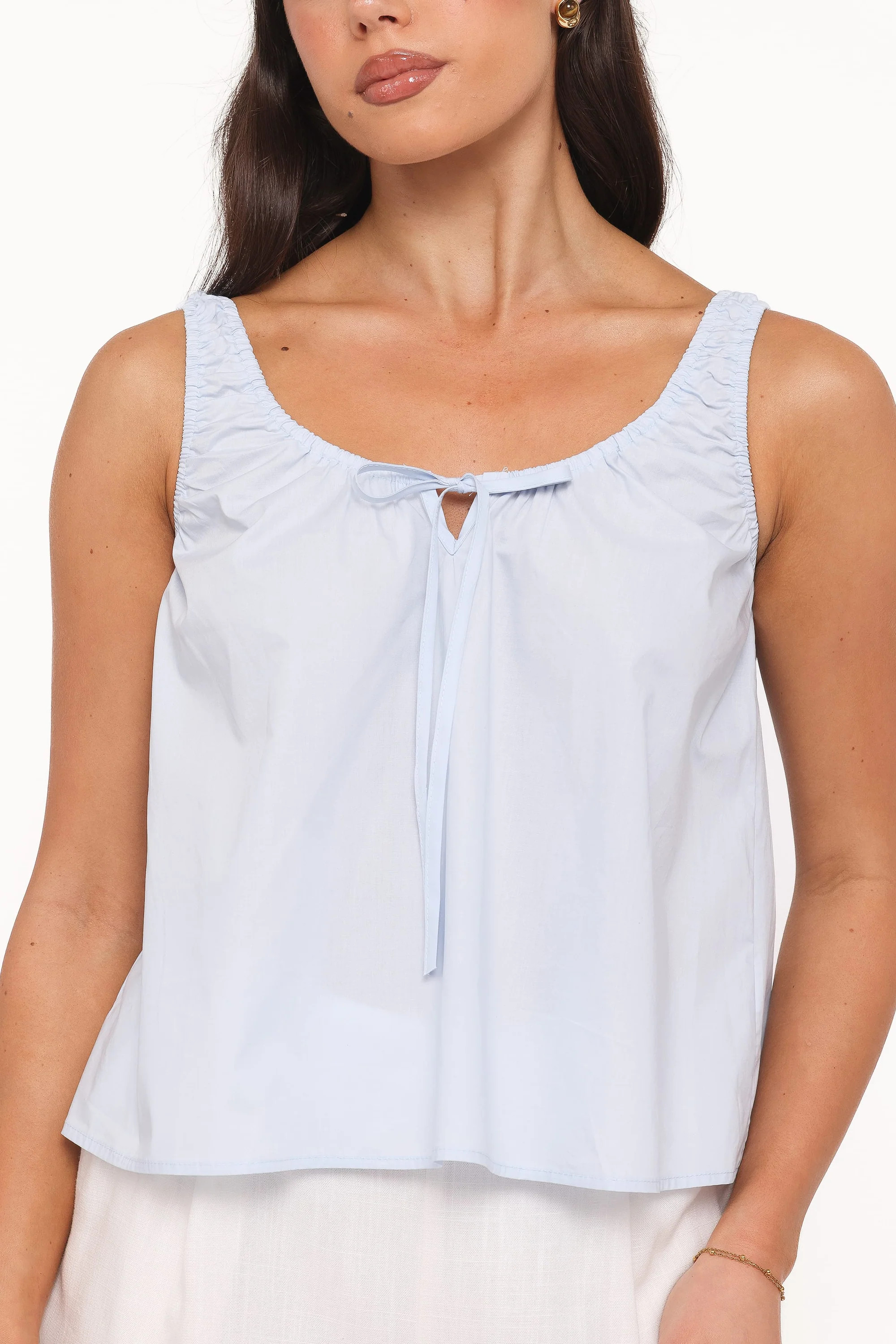 Lawrence Tie Scoop Top - Light Blue | Petal & Pup (US)