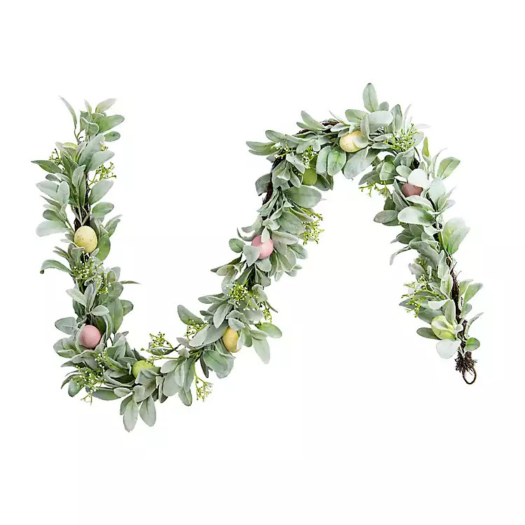 New! Lamb's Ear and Easter Eggs Garland | Kirkland's Home