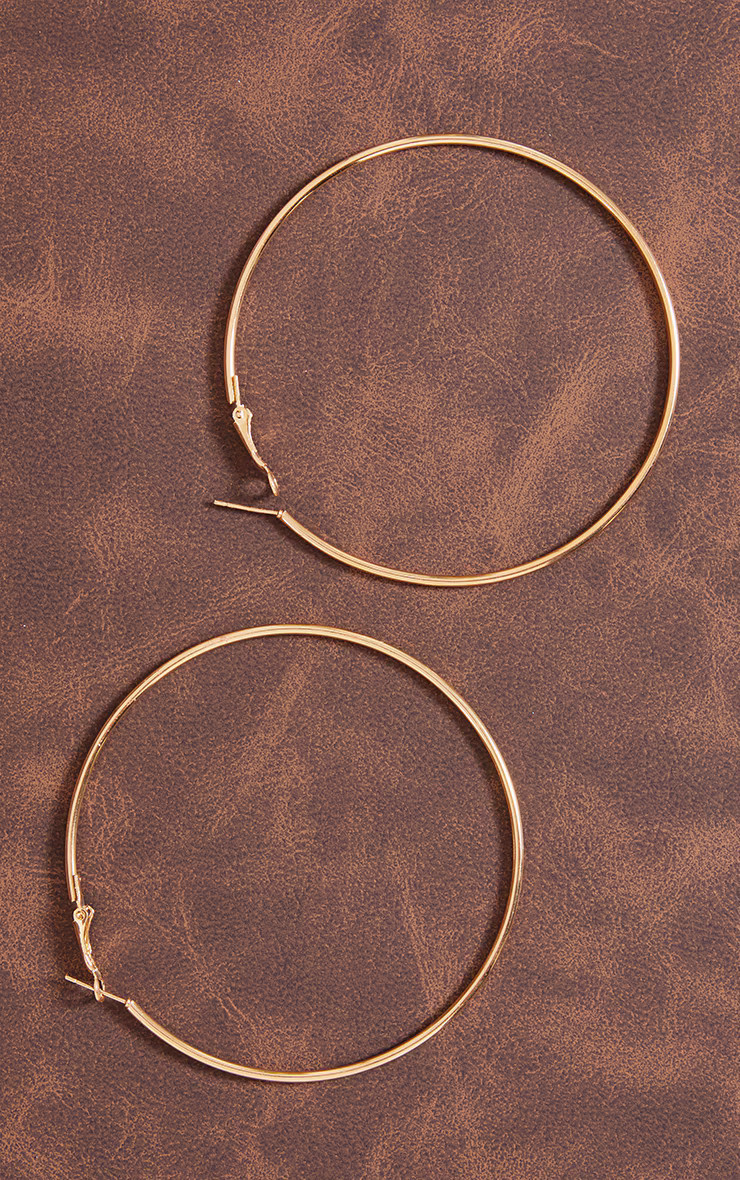 Gold 80Mm Hoop Earrings | Accessories | PrettyLittleThing US