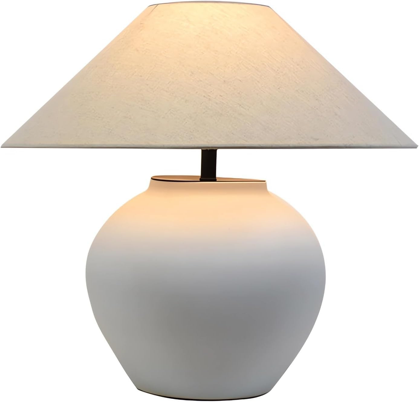 Rustic Farmhouse Table Lamps, Black 21.6” Tall Ceramic Table Lamp, Simple Textured Ceramic Lamp... | Amazon (US)