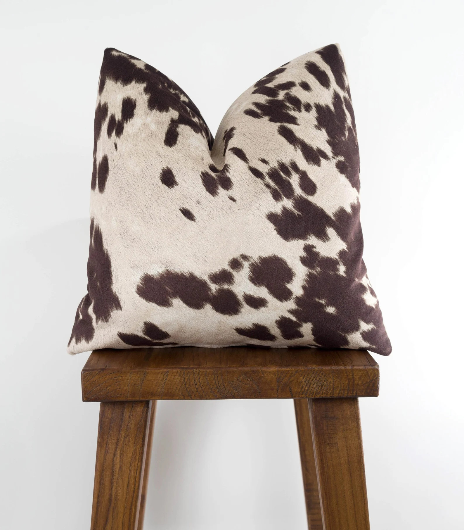 Cowhide Pillow Cover - Faux Cowhide Brown Milk Natural Velvet | Udder Madness Farmhouse Country |... | Etsy (Global)