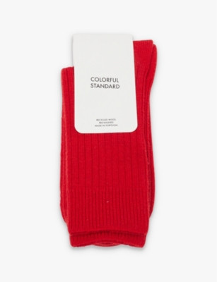 Ribbed recycled merino-wool and organic-cotton blend knit socks | Selfridges