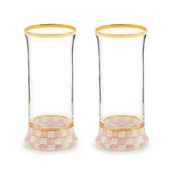Rosy Check Highball Glass, Set of 2 | MacKenzie-Childs