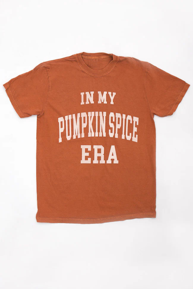 In My Pumpkin Spice Era Rust Comfort Color Graphic Tee | Pink Lily