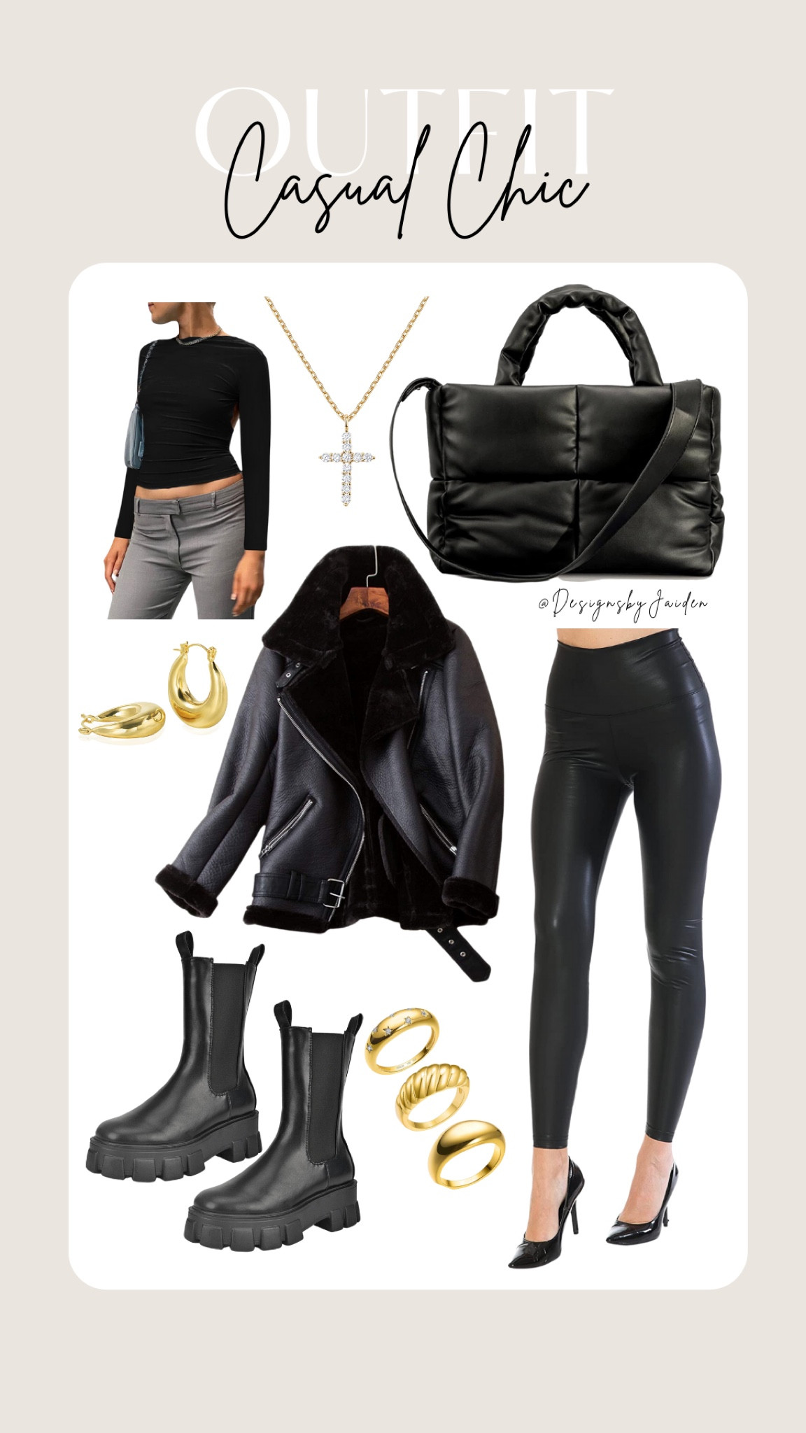 The perfect casual chic outfit for work, school, or dinner! This jacket is QUALITY. ☁️ Click below to shop 🤍 Follow me for daily finds!! ✨ #founditonamazon #work #school #dinner #casual #amazon #amazonfashion #amazonclothes #amazonfinds #amazonfavorites #amazonmusthaves #amazonbasics #casualoutfits #workoutfits 

Women’s work outfit, women’s casual style, winter casual school, that girl outfits, it girl outfits, all black outfits, black outfits, black outfit inspo, black outfit ideas, leather jacket, leather jacket outfits, black boots, leather boots, amazon fashion, amazon finds, amazon must haves, Amazon basics, amazon fashion finds, amazon outfits, outfits ideas, fitspo, Pinterest aesthetic, Pinterest aesthetic tik tok, amazon women’s fashion, amazon women’s clothes, women’s clothes, women’s outfits, style inspo, Hailey bieber style, Hailey bieber outfits, style steal, casual winter outfits, casual work outfits, women’s casual work outfits, women’s casual outfits ideas, women’s casual outfits, women’s outfits work, back to school, back to school outfits, back to school outfit ideas, school outfits, school outfit ideas, school outfit inspo, shopping, amazon shopping, shopping ideas, clothes to buy, capsule wardrobe, winter outfits aesthetic, casual outfits aesthetic, leather jacket aesthetic, that girl aesthetic, Hailey bieber aesthetic, clean girl aesthetic, clean girl outfits, clean girl outfit ideas, 2023, 2023 style trends, trendy fashion, winter trends, clothing trends, amazon clothing trends, amazon trendy clothing, trendy outfits, trendy style, hoop earrings, rings, chunky rings, puffer bag, puffer, open back top, cross necklace, black boots, boots, leather pants, leather leggings, leggings, long sleeve, basics, chunky hoop earrings, Moto jacket, lined leather jacket 

#LTKU #LTKFind #LTKSeasonal #LTKcurves #LTKsalealert #LTKunder50 #LTKunder100 #LTKworkwear #LTKeurope #LTKaustralia #LTKshoecrush #LTKitbag #LTKstyletip #LTKtravel