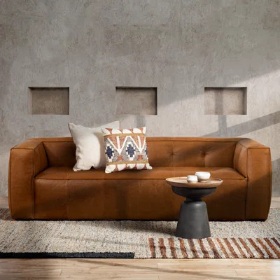 Capa 92'' Full-Grain Genuine Italian Leather Square Arm Sofa | Wayfair North America