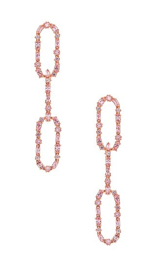 Queen Link Earring in Pink & Rose Gold | Revolve Clothing (Global)