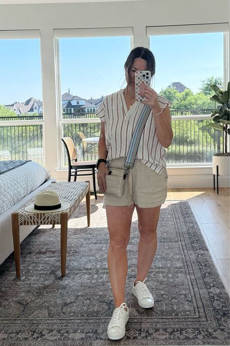 Outfit of the day. Love the stripe lightweight top and white leather sneakers. My linen shorts are sold out but linked similar ones

Crossbody bag / bum bag / layered necklace/ mom bracelet/ spring outfit / summer outfit / must have crossbody / gift for her / 


#LTKSeasonal #LTKStyleTip #LTKItBag