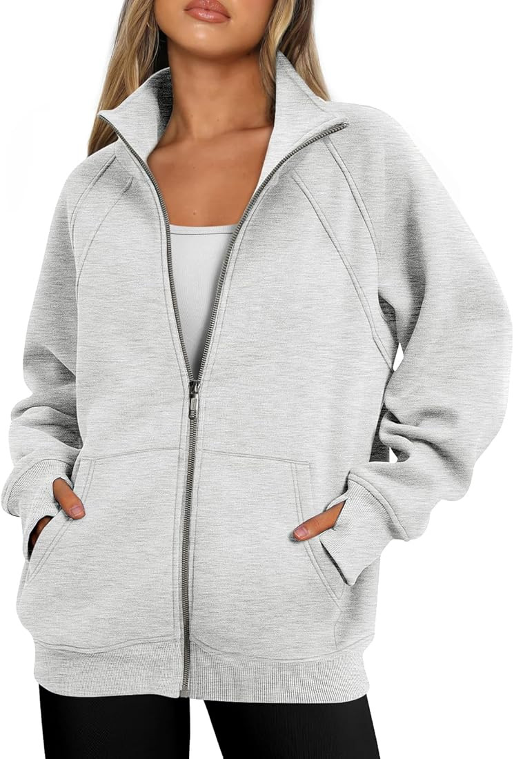 Womens Zip up Hoodies Oversized Sweatshirts Fleece Jackets with Pockets | Amazon (US)
