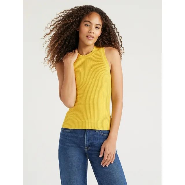 Free Assembly Women’s Scallop Trim Sleeveless Sweater, Sizes XS-XXL | Walmart (US)
