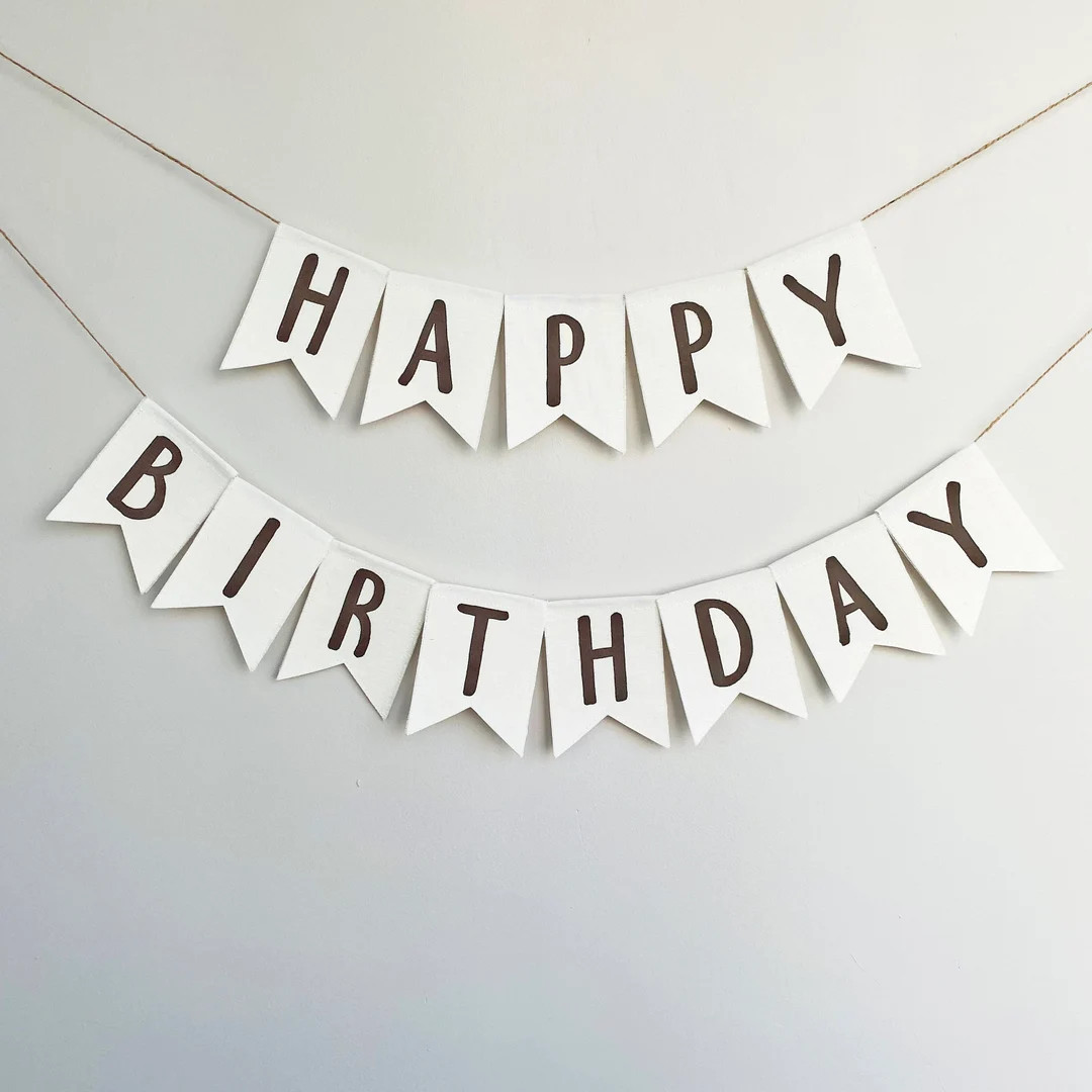 Happy Birthday Banner Personalized Birthday Bunting Fabric Birthday Backdrop for Men and Women Ha... | Etsy (US)
