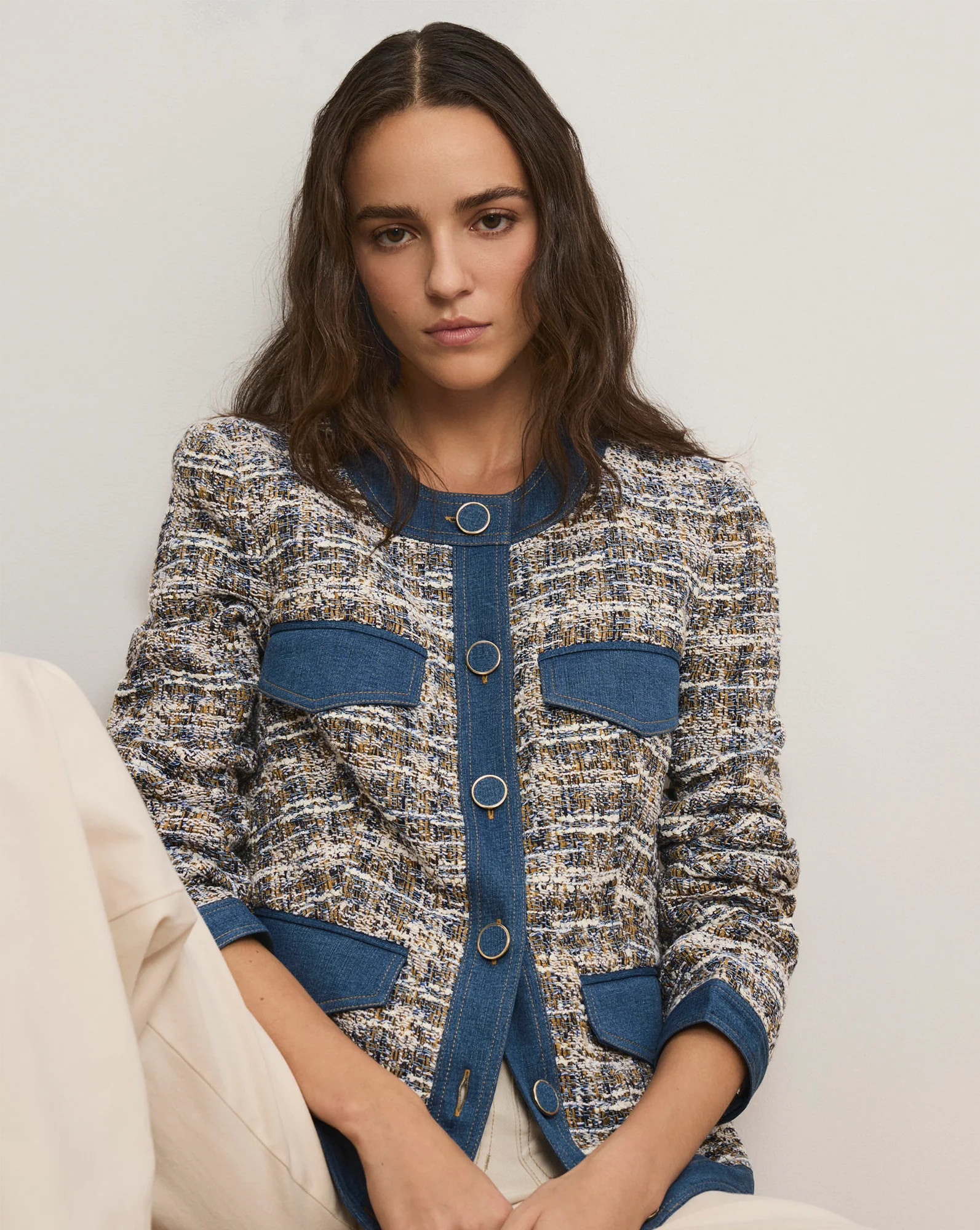 Veronica Beard Ainslie Tweed Jacket Navy Multi | Veronica Beard
