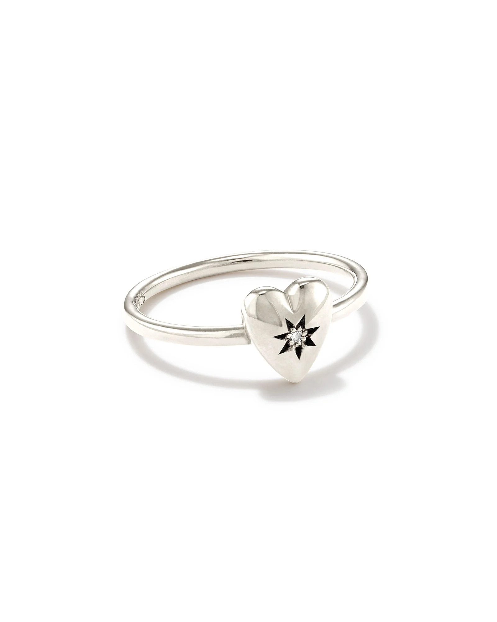 Angie Heart Bright Cut Band Ring in Sterling Silver | Kendra Scott