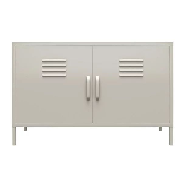 Queer Eye Bradford 2 Door Metal Locker Accent Cabinet, Taupe - Walmart.com | Walmart (US)