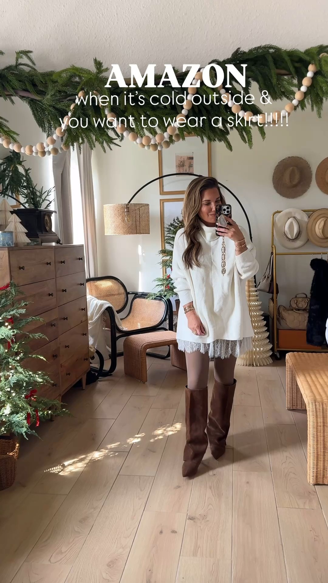 Viral fleece lined stockings are a MUST!!!
You can wear skirts and dresses all winter long with these!!!! I’m wearing size S/M in the color black sheer and coffee. Love both. So stretchy, warm, and comfortable. Currently on sale too!!

#LTKPetite #LTKOver40 #LTKCyberWeek