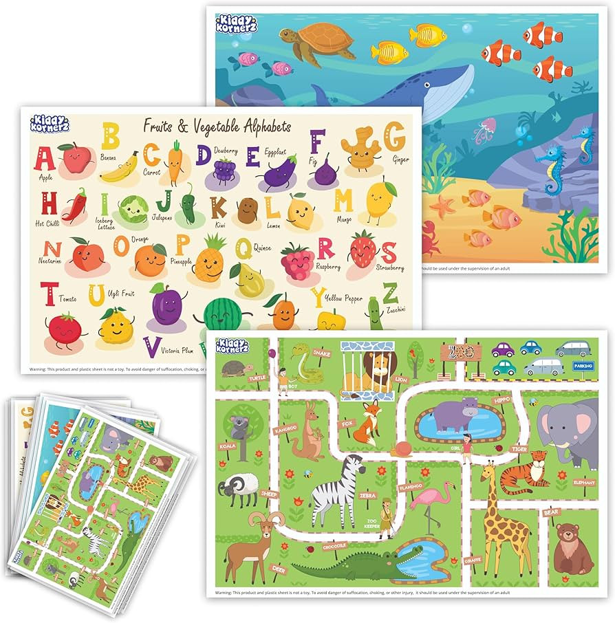 KIDDYKORNERZ Premium Disposable Placemats for Baby, Kids Placemat, Toddler Placemat- 40 Pack Plac... | Amazon (US)