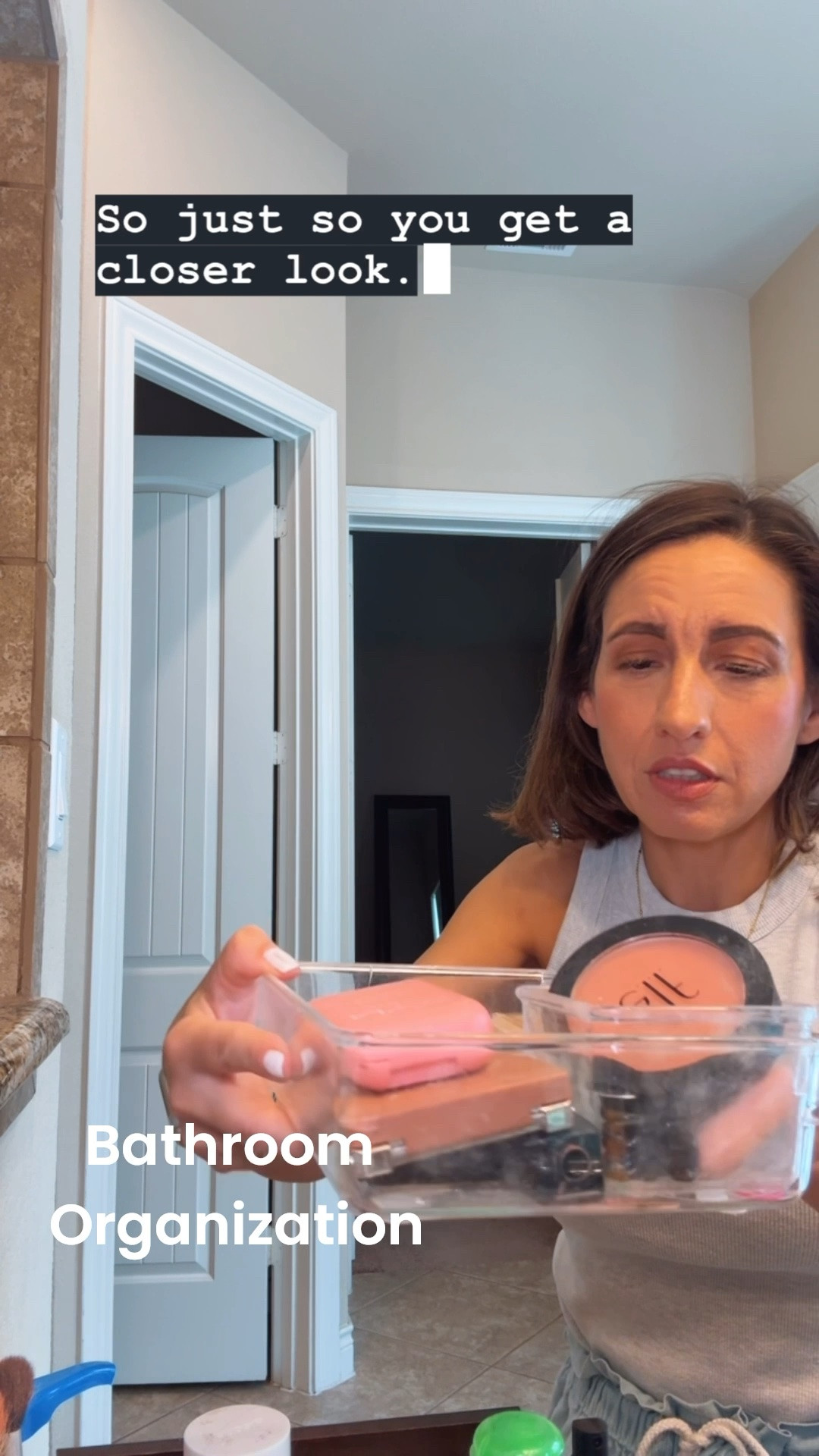 Chatting plus the clear bathroom organizing containers I really like. 
Old Navy Tank top runs true to size. Linen Shorts run true to size. 
Kendra Scott gold necklace.

#LTKOver40 #LTKBeauty #LTKstorytime