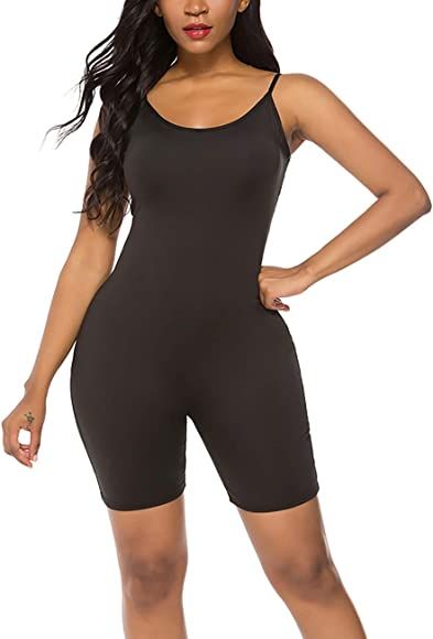 Amiliashp Women's Spaghetti Strap Tank Top Short Jumpsuit Rompers Bodysuit One Piece Catsuit | Amazon (CA)