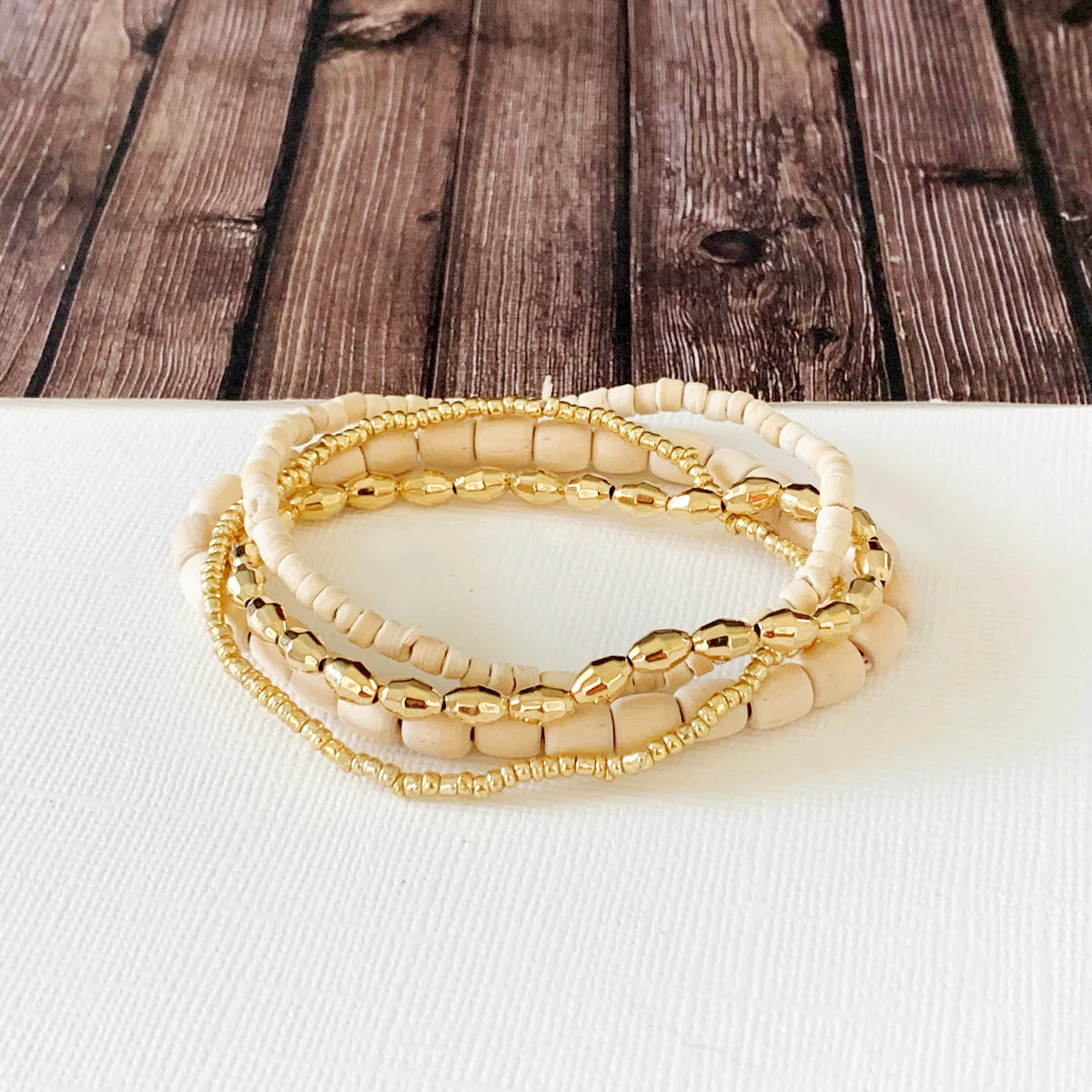 Beach Bracelet Collection :: Penelope Natural Stacking Ball Bracelets | Baubles & Bits