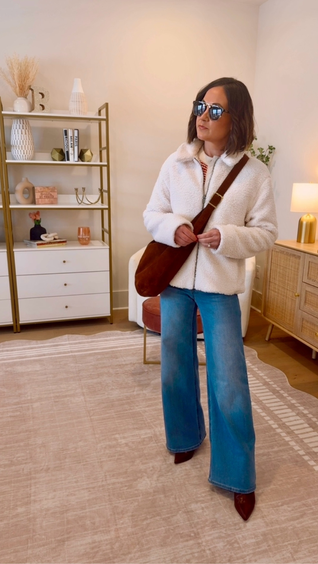 I can’t tell you how many prunes I’ve been asked where my jeans are from and they are $28 from target! Size up one size - I’m wearing a 2 regular. Sweater is also target! My jacket is so cozy from vuori 

#LTKootd #LTKValentine #LTKOver40