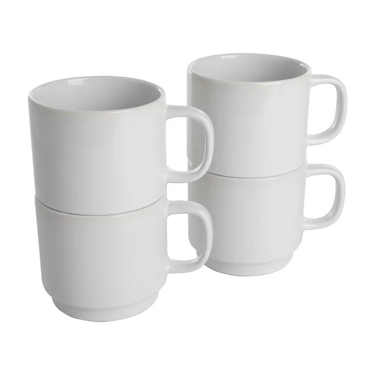 Gap Home Color Cups 14.8-Ounce Stackable White Stoneware Mug Set, Set of 4 | Walmart (US)