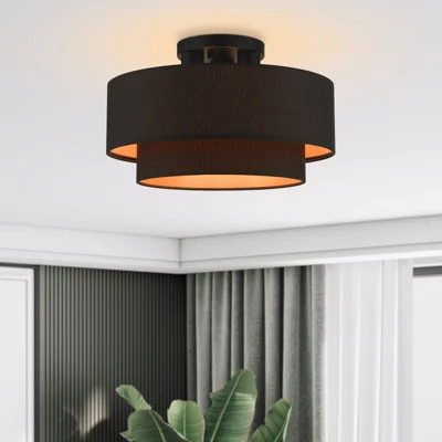Bhagipuri Samik Fabric Semi Flush Mount | Wayfair North America
