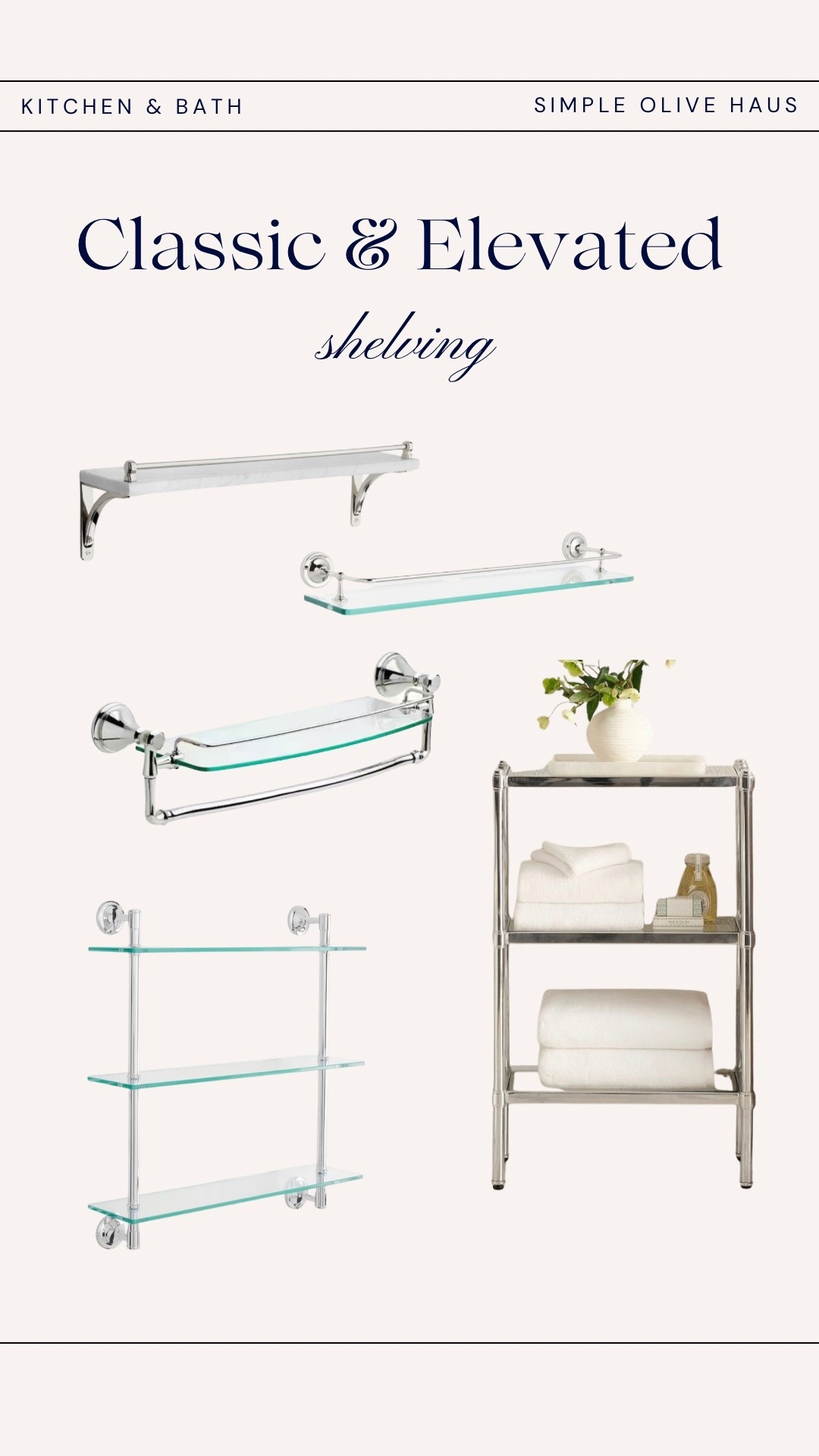 Adding the marble to the kitchen and the glass to the bath. All of these are timeless and elegant options for home.

#LTKHome