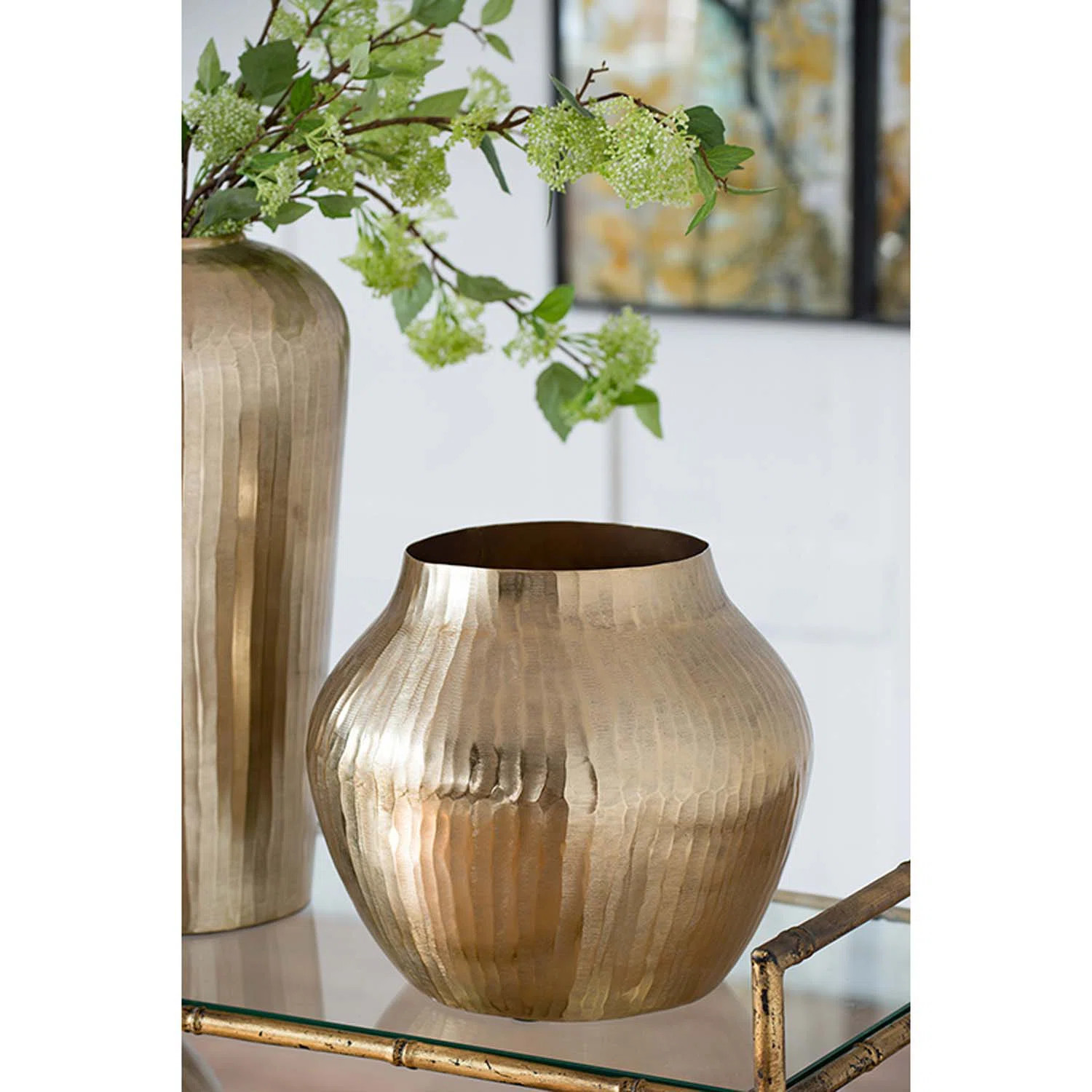Etta Avenue™ Madison Gold Chisel Metal Table Vase & Reviews | Wayfair | Wayfair North America