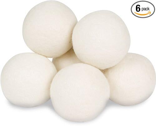 Wool Dryer Balls by Smart Sheep 6-Pack, XL Premium Reusable Natural Fabric Softener Award-Winning | Amazon (US)